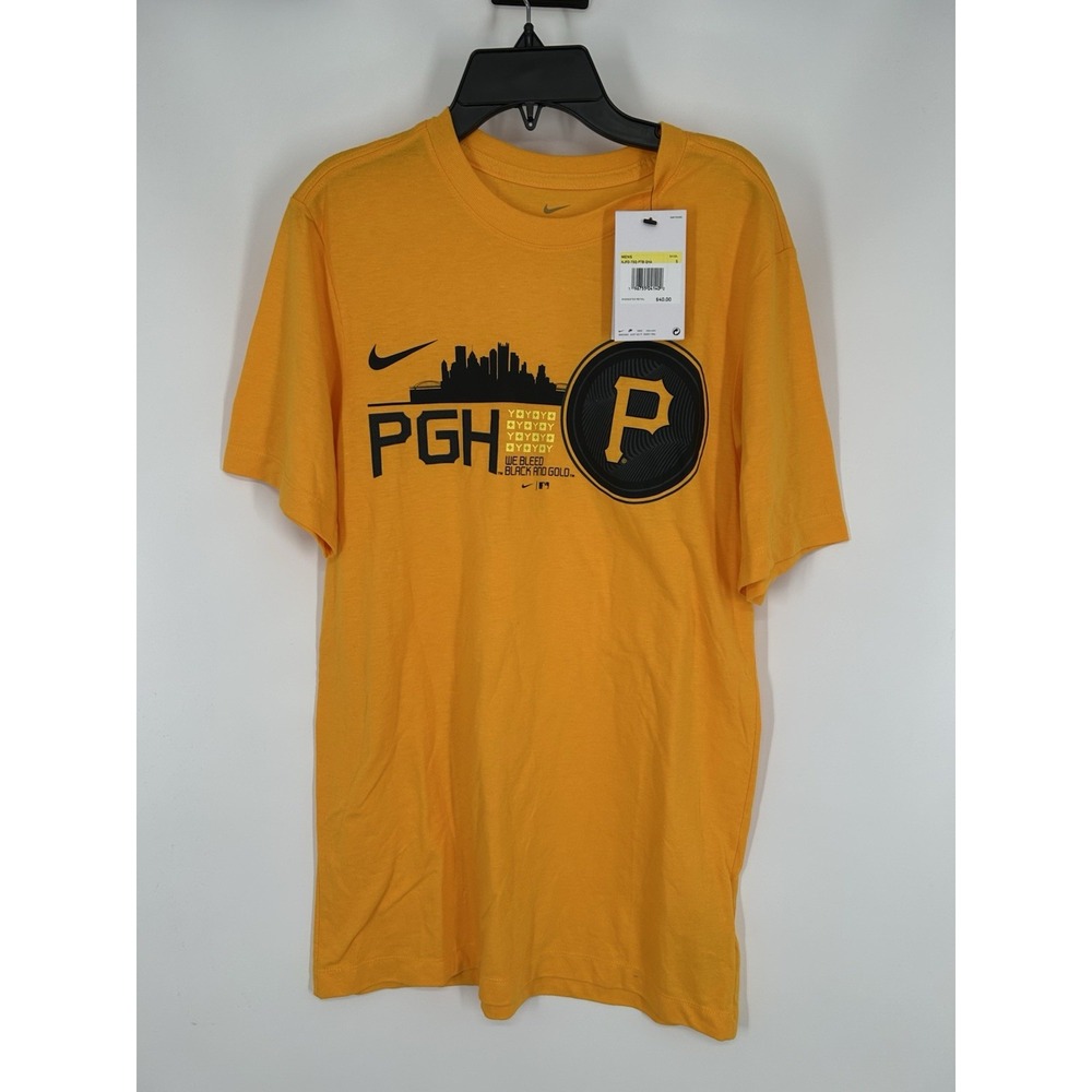 Pittsburgh Pirates Graphic Short Sleeve Tee T Shirt‎ Yellow Gold Mens Small